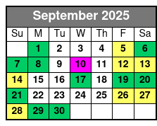 Sips in the Sky (S) September Schedule