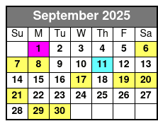 Sips in the Sky (P) September Schedule