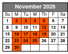 The Orlando Eye (T) November Schedule