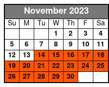 Universal Orlando 3-Park 3-Day Base + 2 Day Free November Schedule