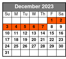 Universal Orlando 3-Park 3-Day Base + 2 Day Free December Schedule