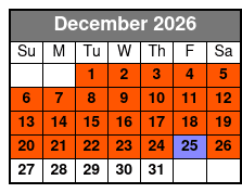 Titanic Ship of Dreams December Schedule