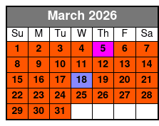 Madame Tussauds Ticket (S) March Schedule