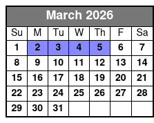 Orlando Eye+Madame Tussauds -T March Schedule