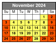 Sea Life General Admission November Schedule