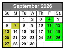 Sea Life + The Orlando Eye (S) September Schedule