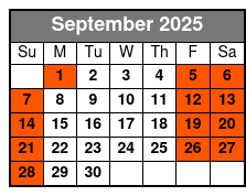 Sea Life + Madame Tussauds (S) September Schedule