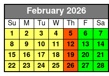 3 Attraction Combo (S) February Schedule