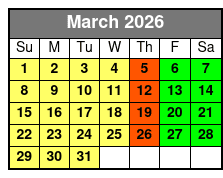 3 Attraction Combo (S) March Schedule