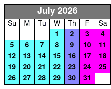 3 Attraction Combo (S) July Schedule