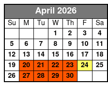 Sea Life + The Orlando Eye (T) April Schedule