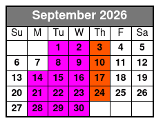 Sea Life + The Orlando Eye (T) September Schedule