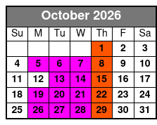 Sea Life Orlando Entry (T) October Schedule