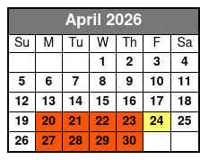 3 Attraction Combo (T) April Schedule