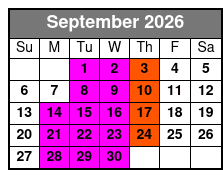 3 Attraction Combo (T) September Schedule