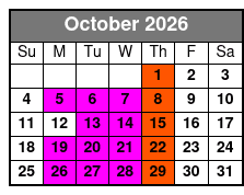 3 Attraction Combo (T) October Schedule