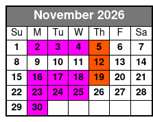 3 Attraction Combo (T) November Schedule