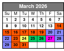Sea Life Orlando Entry (P) March Schedule