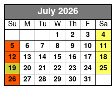 Sea Life Orlando Entry (P) July Schedule