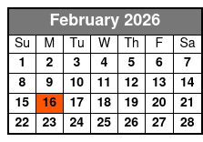 3 Attraction Combo (P) February Schedule