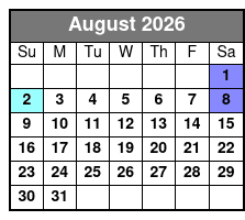 3 Attraction Combo (P) August Schedule