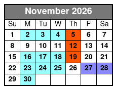 3 Attraction Combo (P) November Schedule