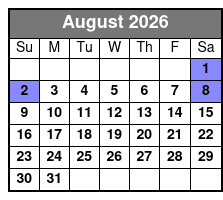Sea Life + Madame Tussauds (P) August Schedule