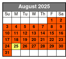 30 Minute Evening Flight August Schedule