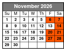 Manatee Swim Value Package November Schedule