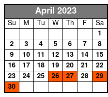 1 Hour Per Jet Ski April Schedule