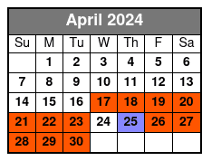 Tandem Kayak - 2 People April Schedule