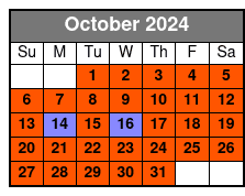 Tandem Kayak - 2 People October Schedule