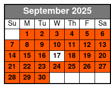 2-Hour Cypress Forest Guided Kayak Tour September Schedule