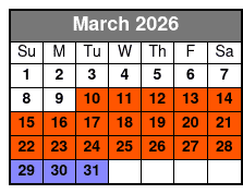Orlando Bioluminescence Comb Jelly Kayaking Tour March Schedule