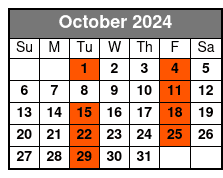 Adventure Package October Schedule