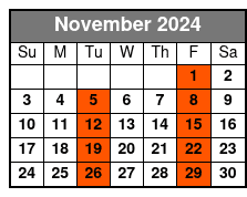 Adventure Package November Schedule