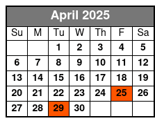 Adventure Package April Schedule