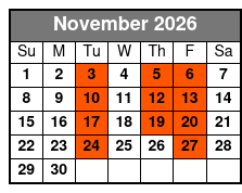 Adventure Package November Schedule
