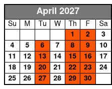Adventure Package April Schedule