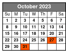 Ultimate Adventure Package October Schedule