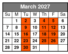 Ultimate Adventure Package March Schedule