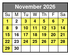 Orlando Tree Trek Adventure Park November Schedule