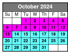 Sunset Tour October Schedule