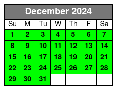 Sunset Tour December Schedule