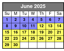 Sunset Tour June Schedule