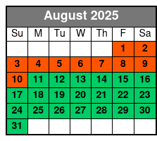 Sunset Tour August Schedule