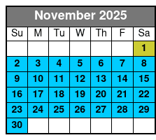 Sunset Tour November Schedule
