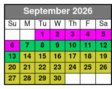Sunset Tour September Schedule
