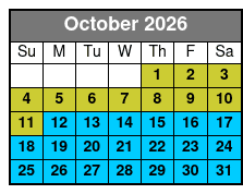 Sunset Tour October Schedule