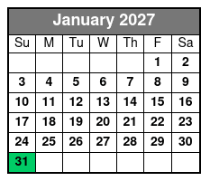 Sunset Tour January Schedule